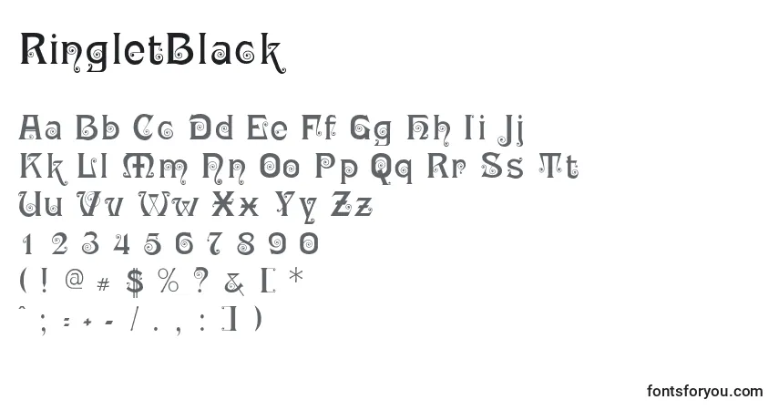 A fonte RingletBlack – alfabeto, números, caracteres especiais