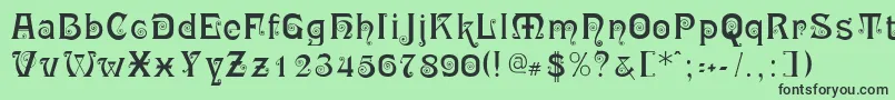 フォントRingletBlack – 緑の背景に黒い文字