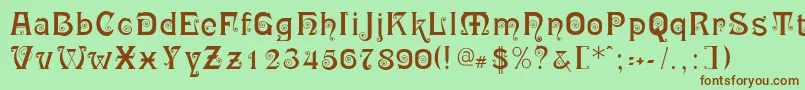 RingletBlack Font – Brown Fonts on Green Background