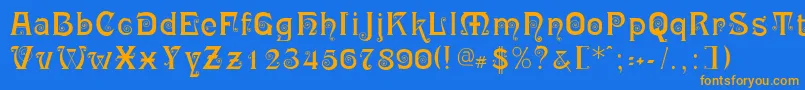 RingletBlack Font – Orange Fonts on Blue Background