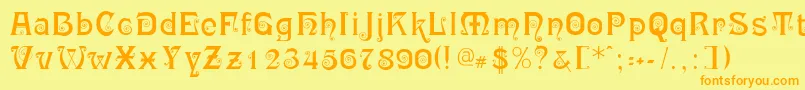 RingletBlack Font – Orange Fonts on Yellow Background