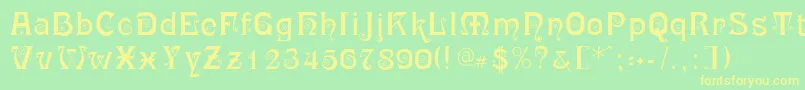 RingletBlack Font – Yellow Fonts on Green Background