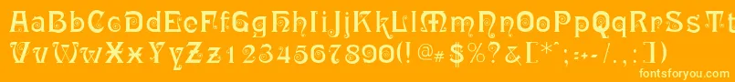 RingletBlack Font – Yellow Fonts on Orange Background