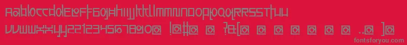 AwesomeSouthKorea-fontti – harmaat kirjasimet punaisella taustalla