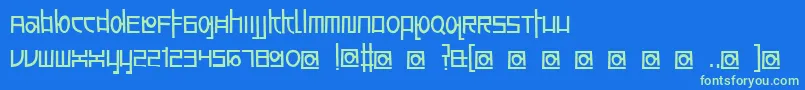 AwesomeSouthKorea Font – Green Fonts on Blue Background