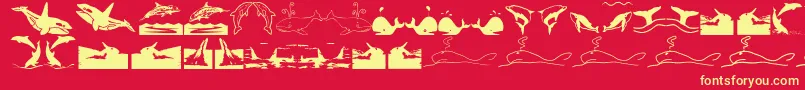 Orcas Font – Yellow Fonts on Red Background
