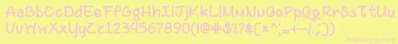 BlackAndBitterCoffeeTtf-fontti – vaaleanpunaiset fontit keltaisella taustalla