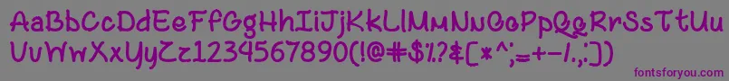 Шрифт BlackAndBitterCoffeeTtf – фиолетовые шрифты на сером фоне