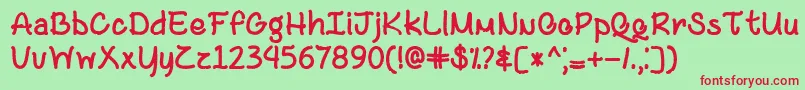 BlackAndBitterCoffeeTtf Font – Red Fonts on Green Background