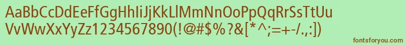 Шрифт FrutigerLt57Condensed – коричневые шрифты на зелёном фоне