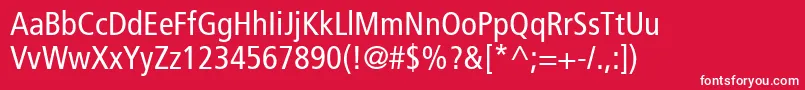 FrutigerLt57Condensed Font – White Fonts on Red Background