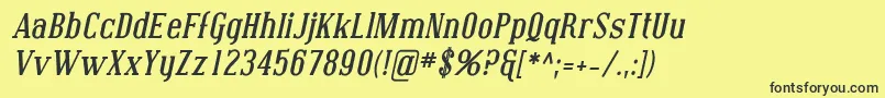 CovingtonBoldItalic Font – Black Fonts on Yellow Background
