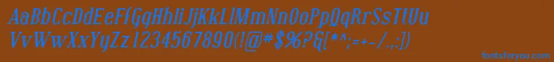 CovingtonBoldItalic Font – Blue Fonts on Brown Background
