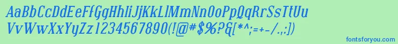 CovingtonBoldItalic Font – Blue Fonts on Green Background