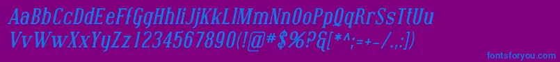 Шрифт CovingtonBoldItalic – синие шрифты на фиолетовом фоне