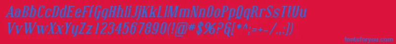 CovingtonBoldItalic Font – Blue Fonts on Red Background