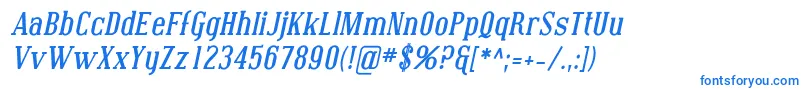 CovingtonBoldItalic-fontti – siniset fontit valkoisella taustalla