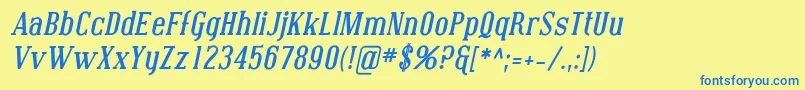 CovingtonBoldItalic Font – Blue Fonts on Yellow Background