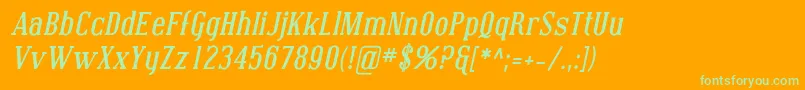 CovingtonBoldItalic Font – Green Fonts on Orange Background