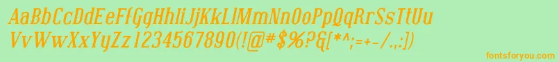 CovingtonBoldItalic Font – Orange Fonts on Green Background