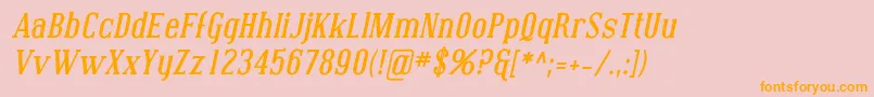 CovingtonBoldItalic Font – Orange Fonts on Pink Background