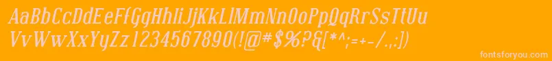 CovingtonBoldItalic Font – Pink Fonts on Orange Background