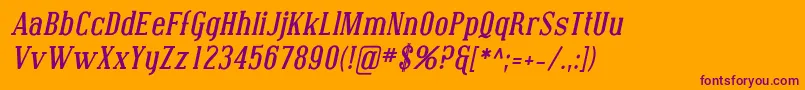 CovingtonBoldItalic Font – Purple Fonts on Orange Background