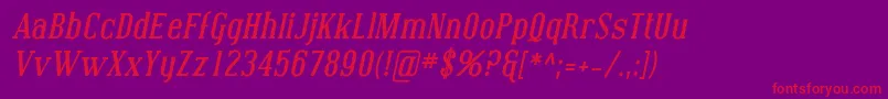 CovingtonBoldItalic Font – Red Fonts on Purple Background