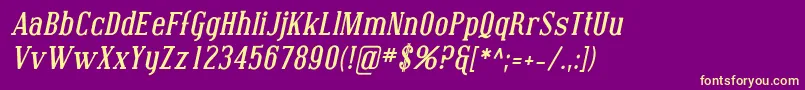CovingtonBoldItalic Font – Yellow Fonts on Purple Background