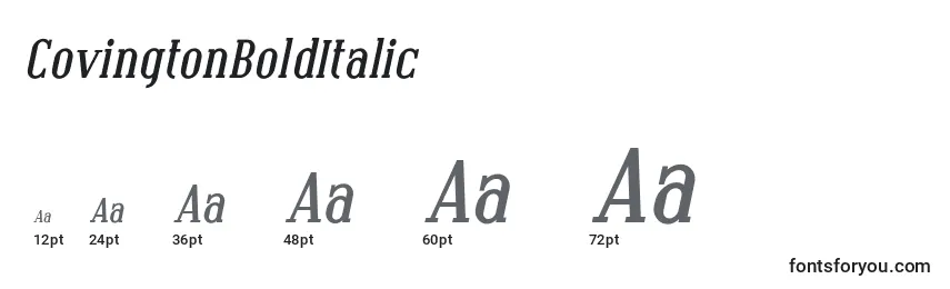CovingtonBoldItalic Font Sizes
