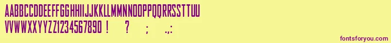 EntschuldigungFreeForPersonalUseOnly Font – Purple Fonts on Yellow Background