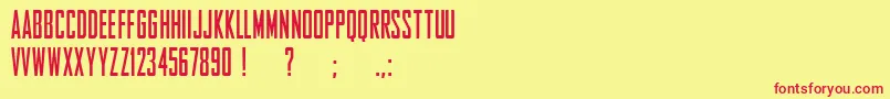 EntschuldigungFreeForPersonalUseOnly Font – Red Fonts on Yellow Background