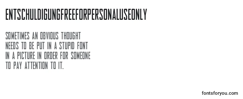 EntschuldigungFreeForPersonalUseOnly Font