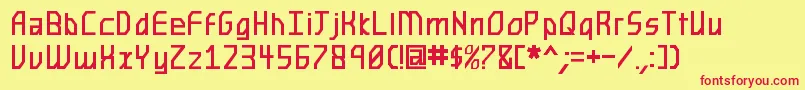 FutureN0tFoundRegular Font – Red Fonts on Yellow Background