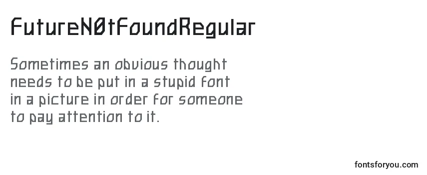 FutureN0tFoundRegular Font
