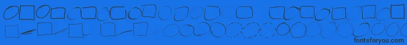 Czcionka Peaxwebdesigncircles – czarne czcionki na niebieskim tle
