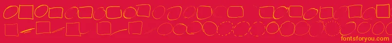 Peaxwebdesigncircles Font – Orange Fonts on Red Background