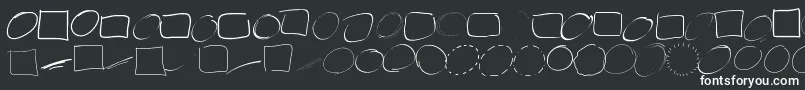 Peaxwebdesigncircles-fontti – valkoiset fontit mustalla taustalla