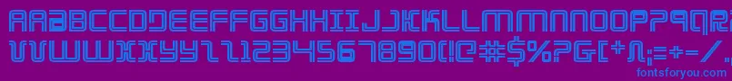 フォントElecdayb – 紫色の背景に青い文字