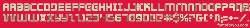 フォントElecdayb – 赤い背景に緑の文字