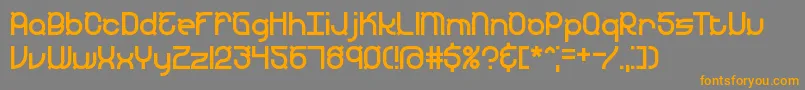 フォントYearend – オレンジの文字は灰色の背景にあります。