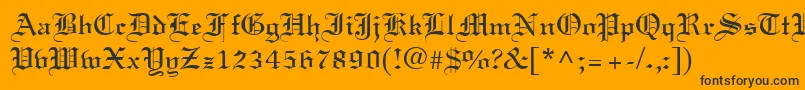 LisabelRegular-Schriftart – Schwarze Schriften auf orangefarbenem Hintergrund