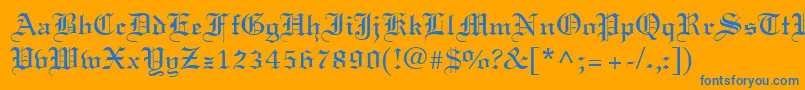LisabelRegular Font – Blue Fonts on Orange Background