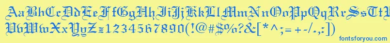 LisabelRegular Font – Blue Fonts on Yellow Background