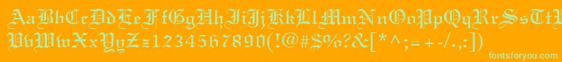 LisabelRegular Font – Green Fonts on Orange Background