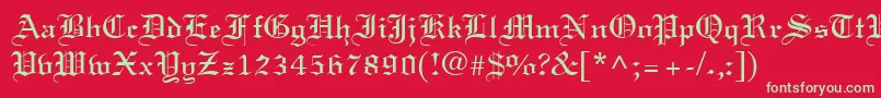 LisabelRegular Font – Green Fonts on Red Background