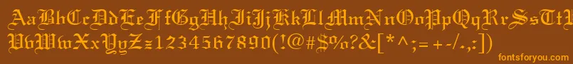 LisabelRegular-fontti – oranssit fontit ruskealla taustalla