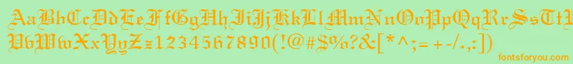 LisabelRegular Font – Orange Fonts on Green Background