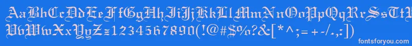LisabelRegular Font – Pink Fonts on Blue Background