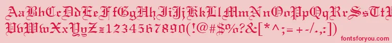 LisabelRegular Font – Red Fonts on Pink Background